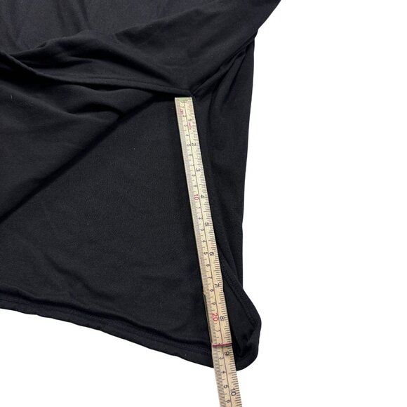 Poshdivah Black Sleeveless Midi Dress With Mock Neck & Side Slit  Size L - Picture 9 of 11